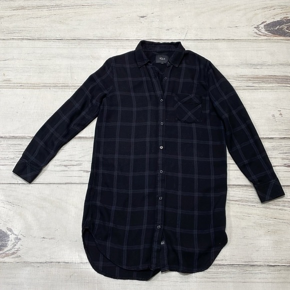 Rails Dress Women's Small Black Purple Plaid Long Sleeve Button Down Shirt - Picture 11 of 16